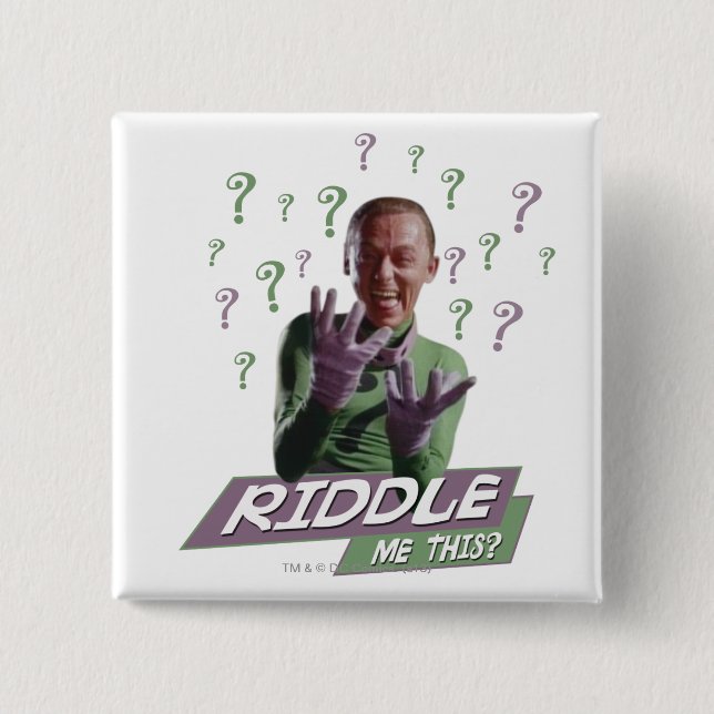 Chapa Cuadrada Riddler - Riddle Me This (Anverso)