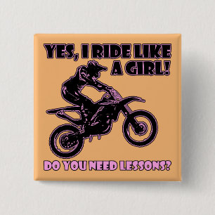 Chapa Cuadrada Ride Like A Girl Motocross Bicicletas de Motocross