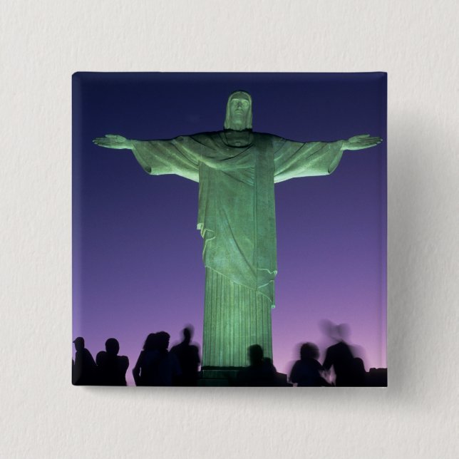 Chapa Cuadrada Río de Janeiro, Brasil. la estatua de Cristo en (Anverso)