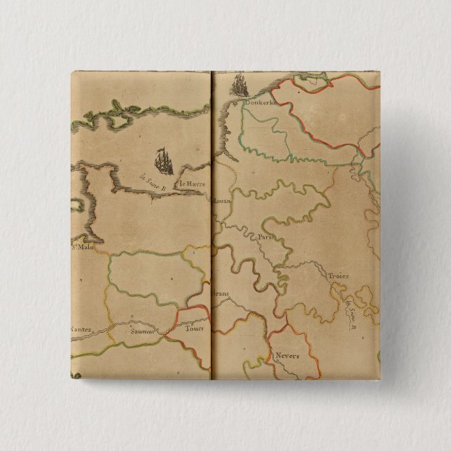 Chapa Cuadrada Ríos de Francia (Anverso)