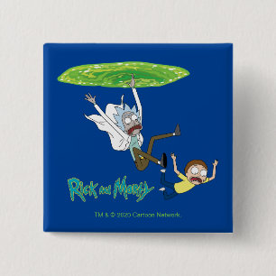 Chapa Cuadrada RIQUEZA Y MORTY™  Fuera Del Portal