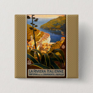 Chapa Cuadrada Riviera italiana Europa Italia cartel de viaje