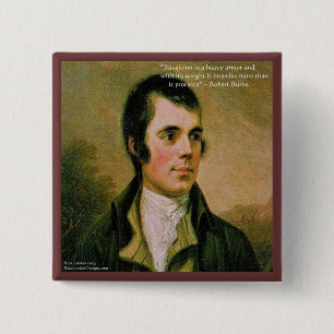 Chapa Cuadrada Robert Burns & Cita de la famosa sospecha