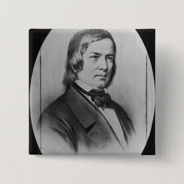 Chapa Cuadrada Robert Schumann grabó de una fotografía (Anverso)