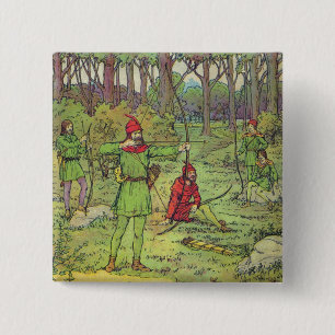 Chapa Cuadrada Robin Hood en el bosque