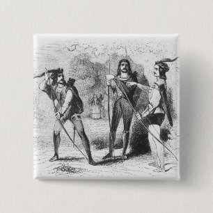 Chapa Cuadrada Robin Hood, escarlata y Juan