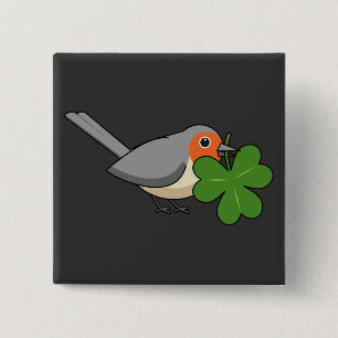 Chapa Cuadrada Robin lindo con Shamrock Clover Personalizado