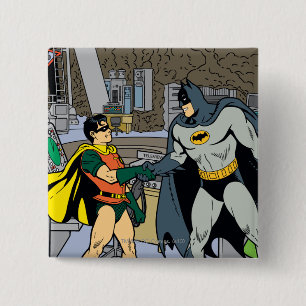Chapa Cuadrada Robin Y Batman Handshake