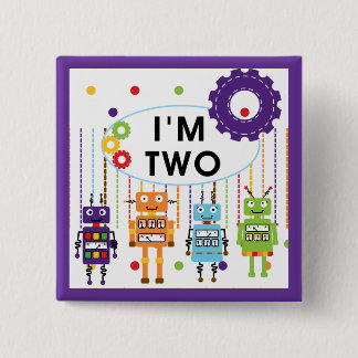 Chapa Cuadrada Robot camisetas y regalos de cumpleaños