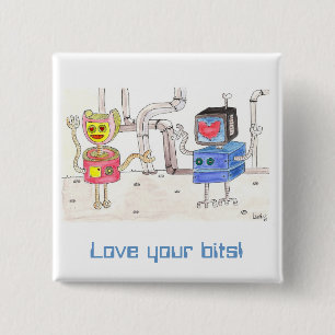 Chapa Cuadrada Robot del amor