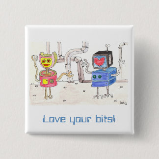 Chapa Cuadrada Robot del amor
