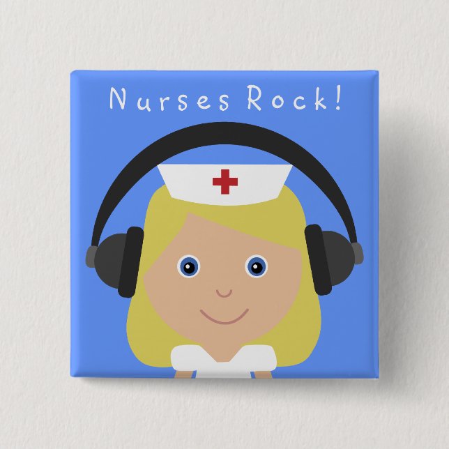 Chapa Cuadrada ¡Roca de las enfermeras! (Anverso)