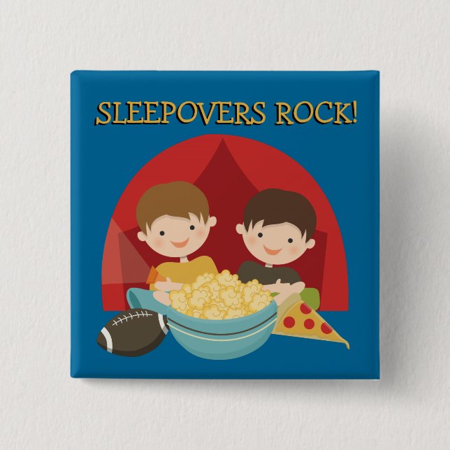 Chapa Cuadrada Roca de los Sleepovers (Anverso)