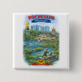 Chapa Cuadrada Rochester MN Minnesota Landmarks Button
