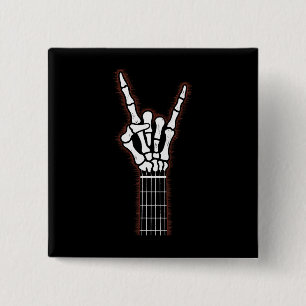 Chapa Cuadrada Rock On Skeleton Hand Guitar Gifts