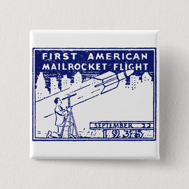 Chapa Cuadrada Rocket Mail de Estados Unidos 1935 (Anverso)