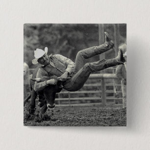 Chapa Cuadrada Rodeo Indio Americano en Tygh Valley, Oregon. Clin