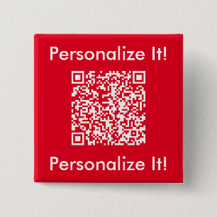 Chapa Cuadrada Rojo de código QR del personalizado