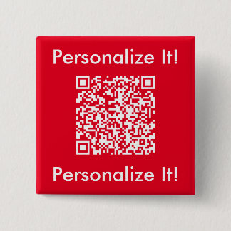 Chapa Cuadrada Rojo de código QR del personalizado