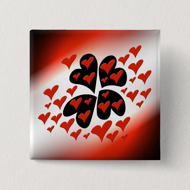 Chapa Cuadrada Rojo en los corazones negros (Anverso)