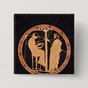 Chapa Cuadrada Rojo-figura ateniense kylix que representa Aegeus