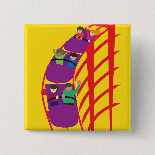 Chapa Cuadrada Roller Coaster Upclose (Anverso)