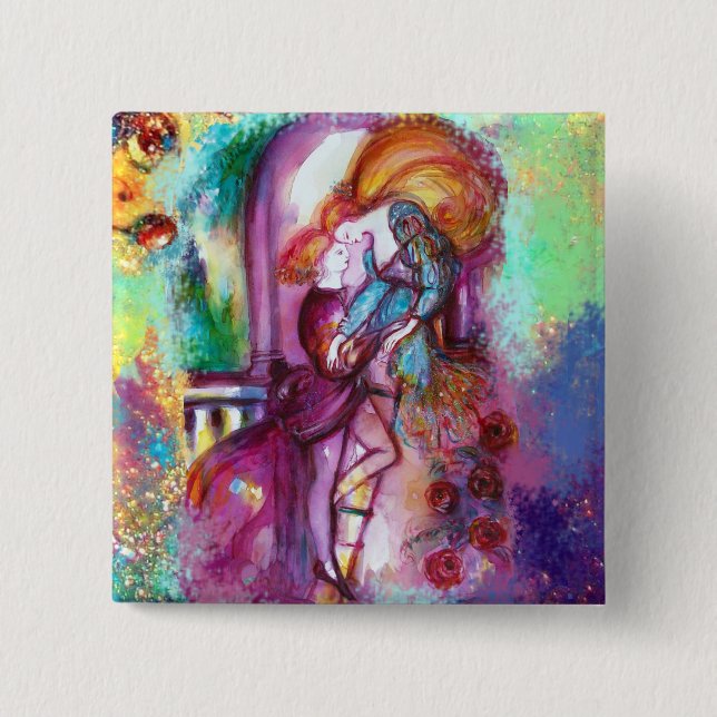 Chapa Cuadrada ROMEO Y JULIET Romántico Día de San Valentín (Anverso)