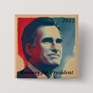 Chapa Cuadrada Romney para el presidente