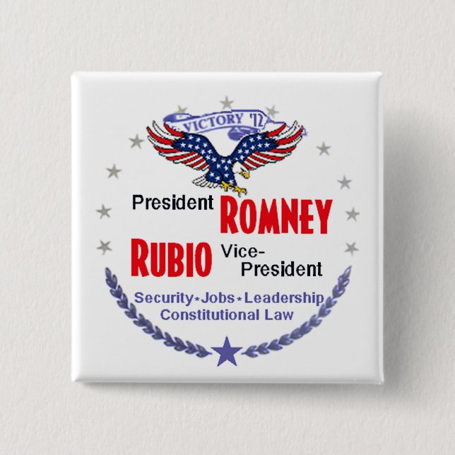 Chapa Cuadrada Romney Rubio (Anverso)