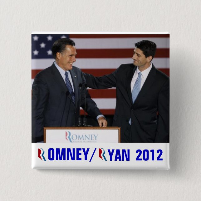 Chapa Cuadrada Romney/Ryan 2012 (Anverso)