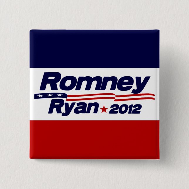 Chapa Cuadrada Romney Ryan 2012 (Anverso)