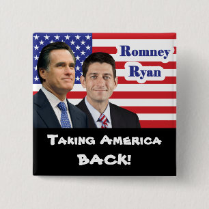 Chapa Cuadrada ¡Romney Ryan - retirando América!