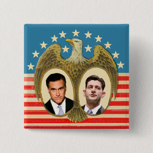Chapa Cuadrada Romney Ryan retro