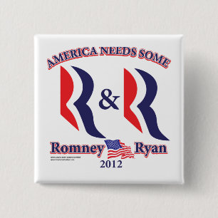 Chapa Cuadrada Romney y Ryan