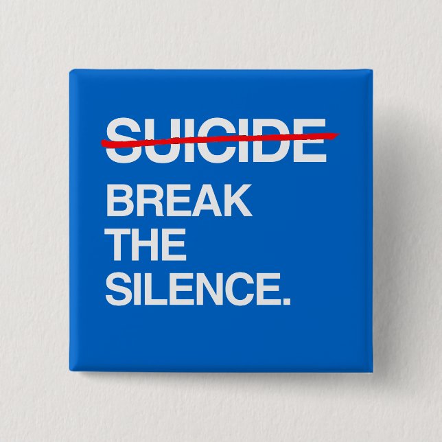 CHAPA CUADRADA ROMPA EL SILENCIO EN SUICIDIO (Anverso)