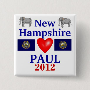 Chapa Cuadrada Ron Paul New Hampshire 2012
