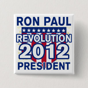 Chapa Cuadrada Ron Paul para el presidente 2012 camisetas