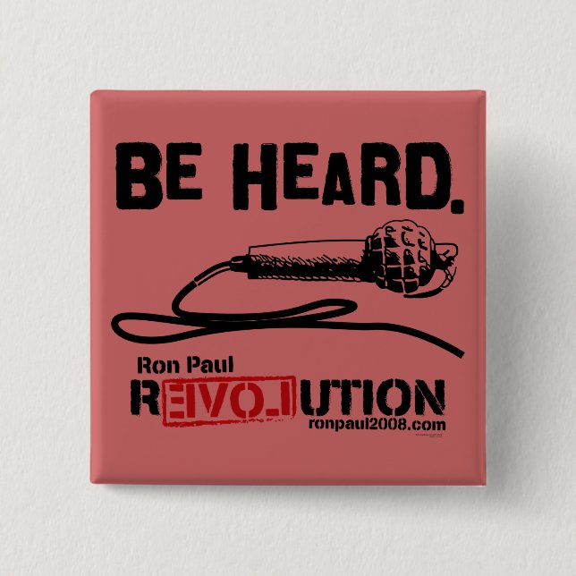 Chapa Cuadrada Ron Paul para presidente Button (Anverso)