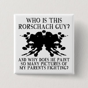 Chapa Cuadrada Rorschach Ink Blot Test Funny Button Badin