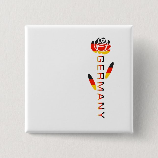 Chapa Cuadrada Rosa de bandera de Alemania (Anverso)