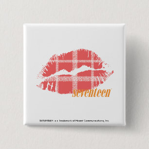 Chapa Cuadrada Rosa de la tela escocesa