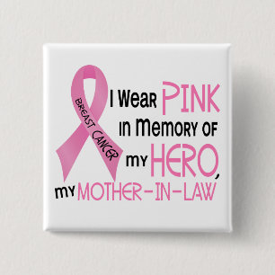 Chapa Cuadrada ROSA del cáncer de pecho EN MEMORIA de MI SUEGRA