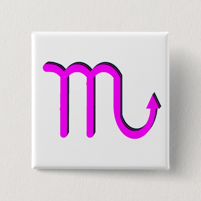 Chapa Cuadrada Rosa del símbolo del escorpión (Anverso)