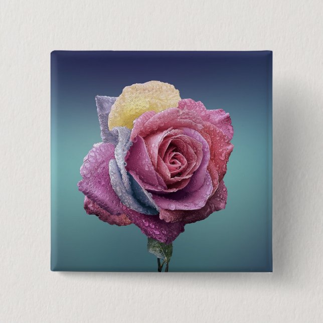 Chapa Cuadrada Rosa multicolor (Anverso)