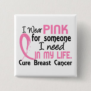 Chapa Cuadrada Rosa para alguien necesito al cáncer de pecho