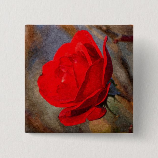 Chapa Cuadrada Rosa Roja (Anverso)