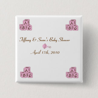 Chapa Cuadrada Rosa y bloques del bebé de Brown