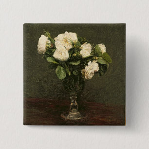 Chapa Cuadrada Rosas blancos, 1875 (aceite en lona)