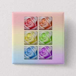 Chapa Cuadrada Rosas macros del arco iris