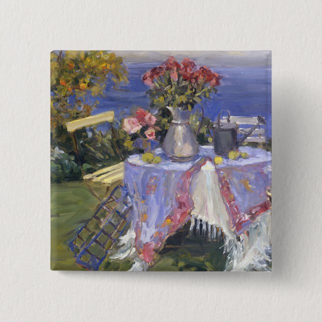 Chapa Cuadrada Rosas por el mar (Anverso)